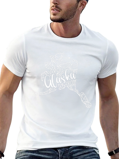 Alaska State Art Black T-Shirt
