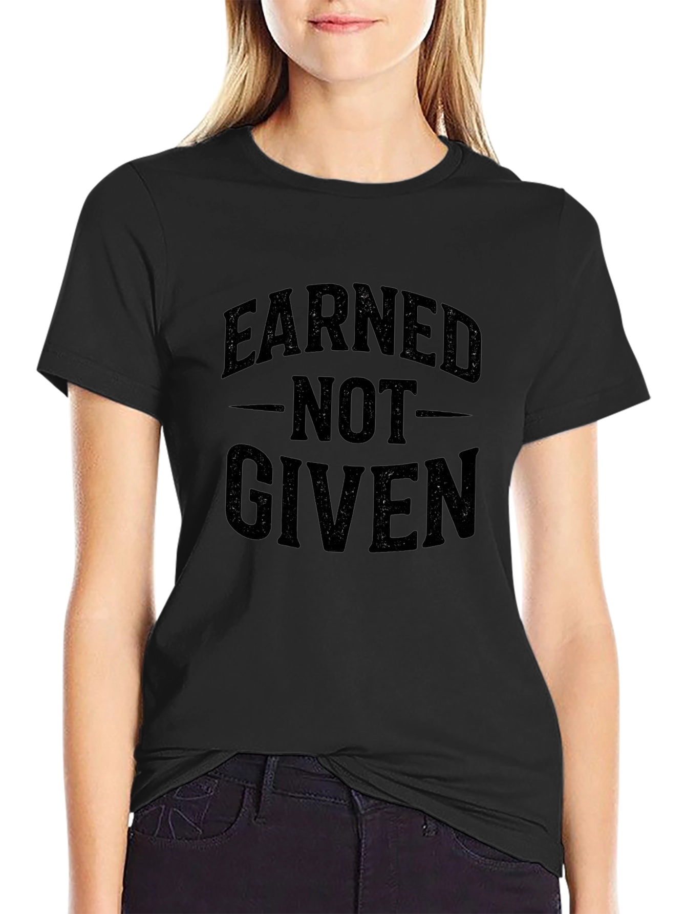Earned Not Given Black Graphic Tee