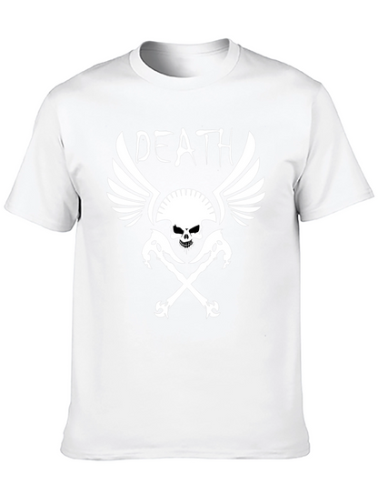 Death Skull Graphic Print Black T-Shirt