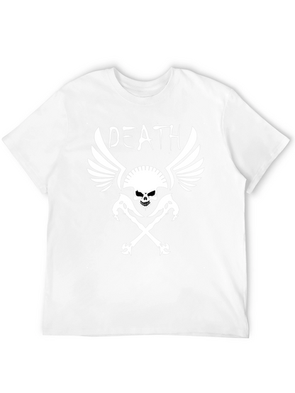Death Skull Graphic Print Black T-Shirt