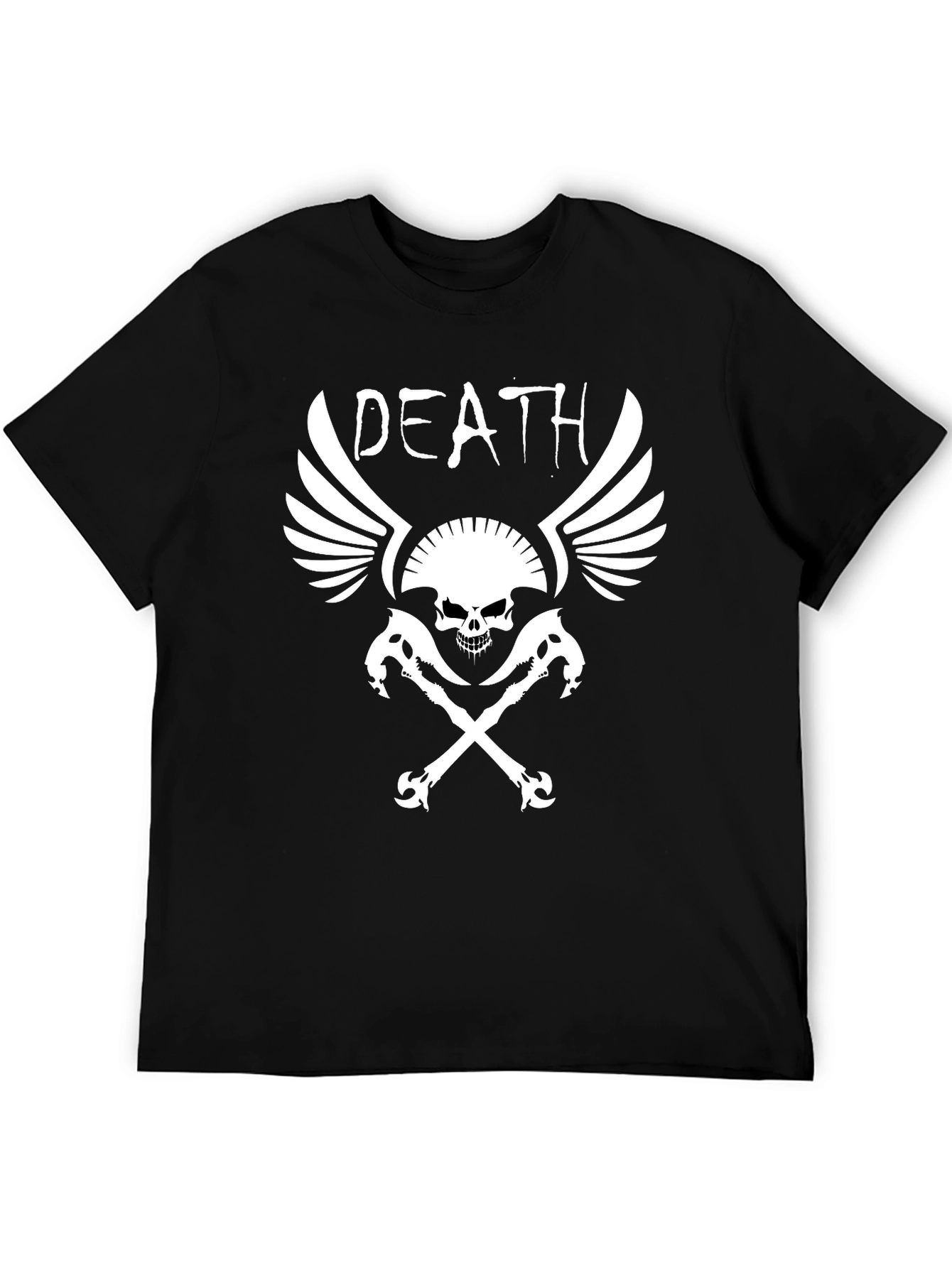 Death Skull Graphic Print Black T-Shirt