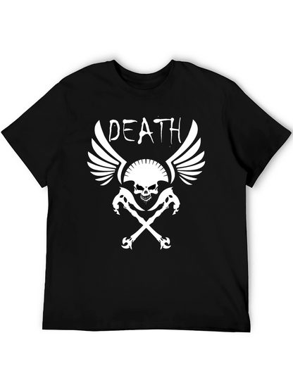 Death Skull Graphic Print Black T-Shirt