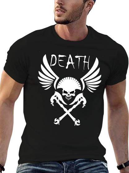 Death Skull Graphic Print Black T-Shirt
