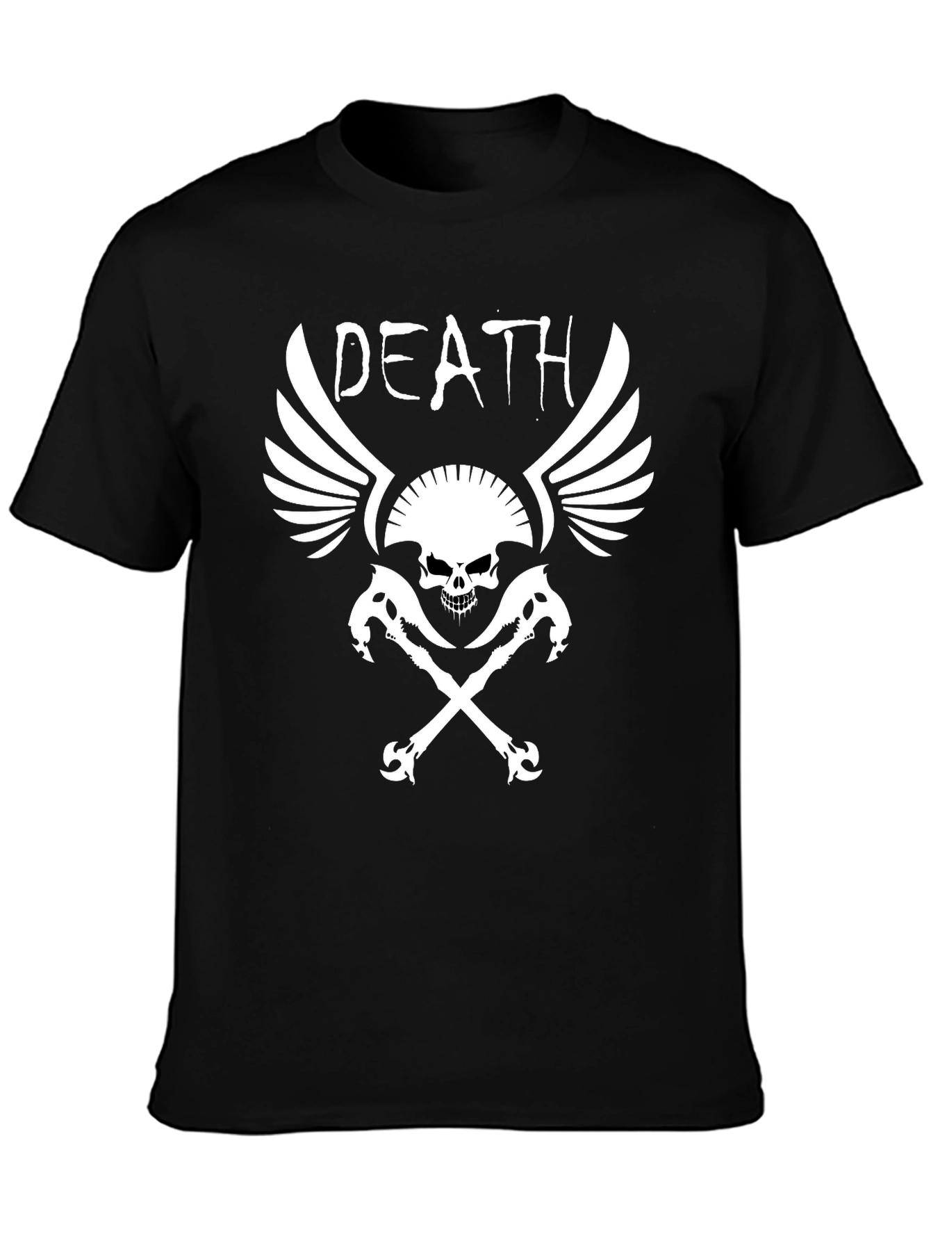 Death Skull Graphic Print Black T-Shirt
