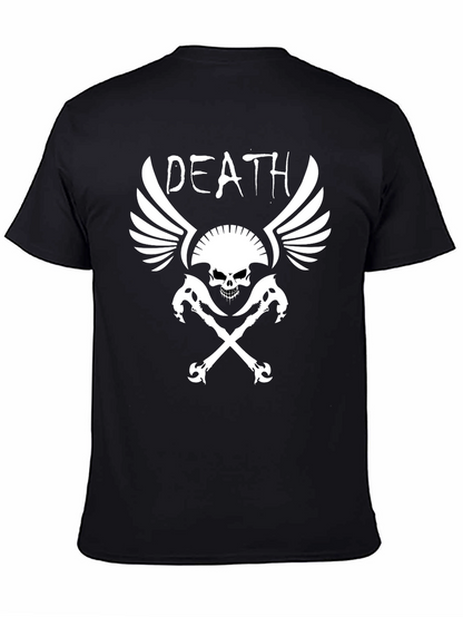 Death Skull Graphic Print Black T-Shirt