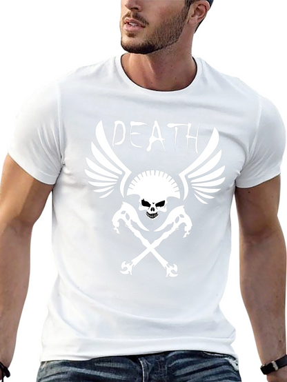 Death Skull Graphic Print Black T-Shirt