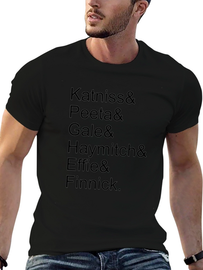 Hunger Games Character List Black T-Shirt