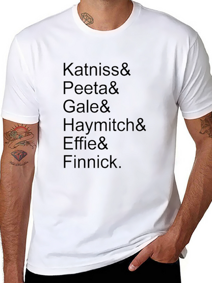 Hunger Games Character List Black T-Shirt