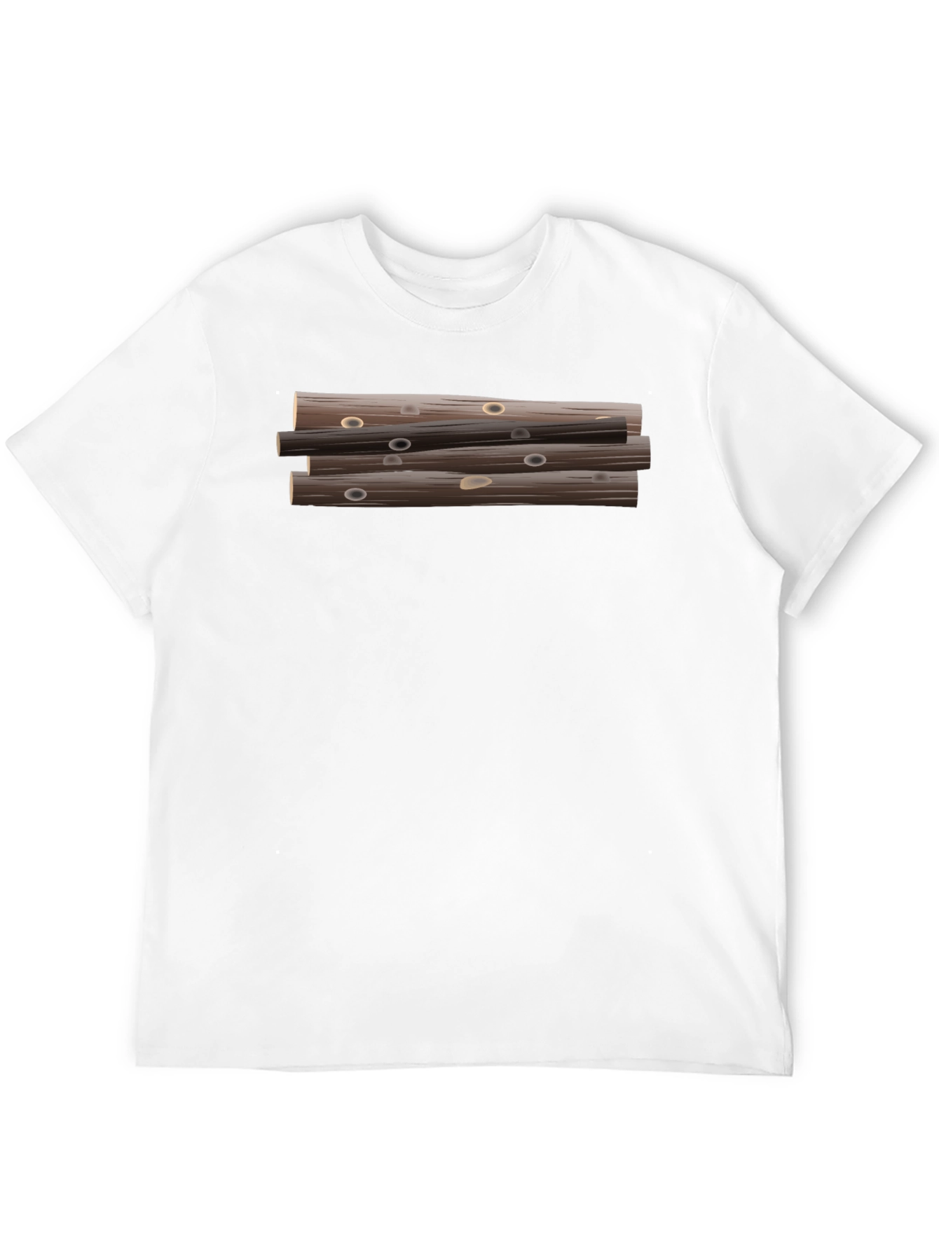 Stacked Logs Graphic Print Black T-Shirt for Men