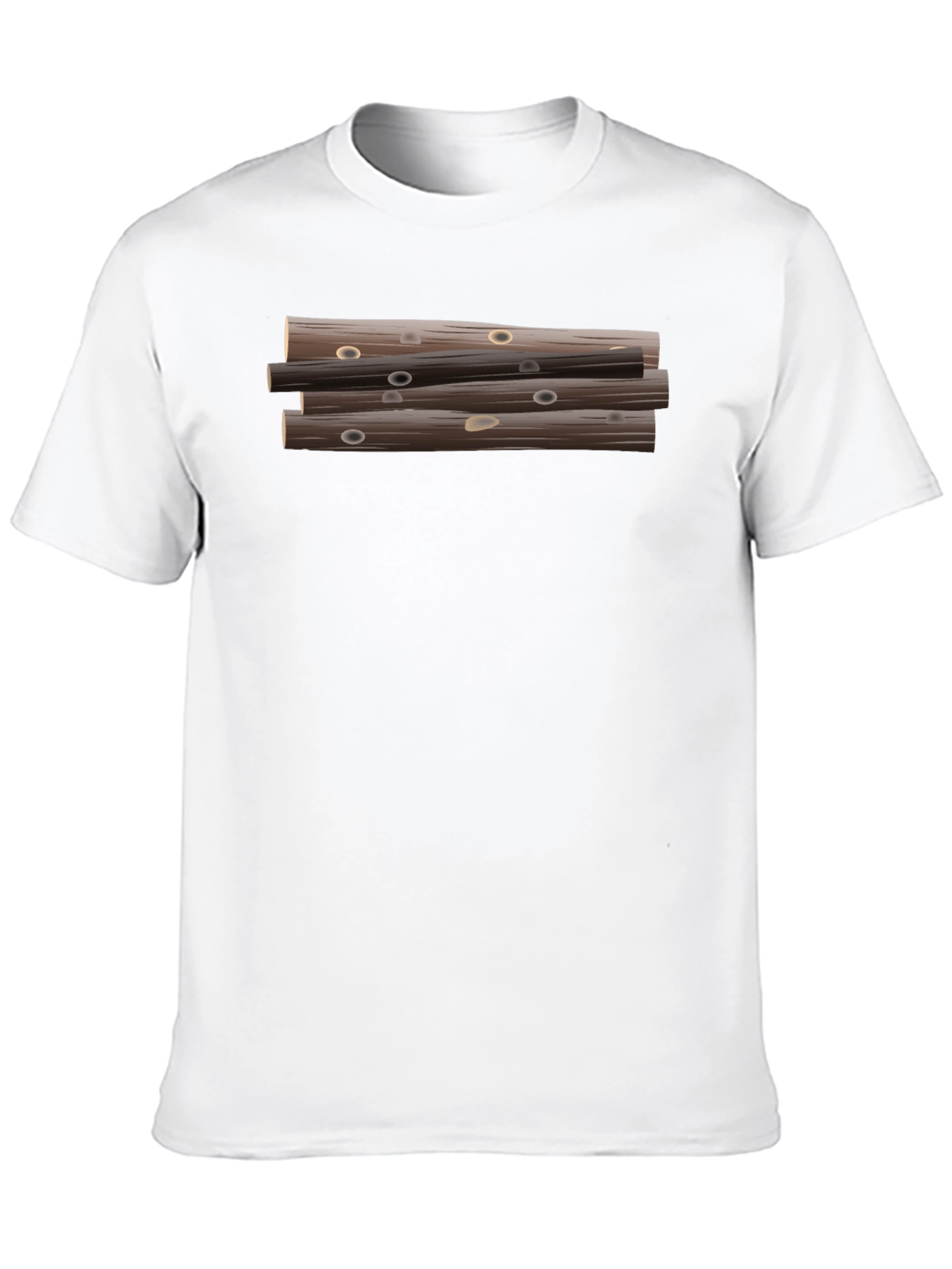 Stacked Logs Graphic Print Black T-Shirt for Men