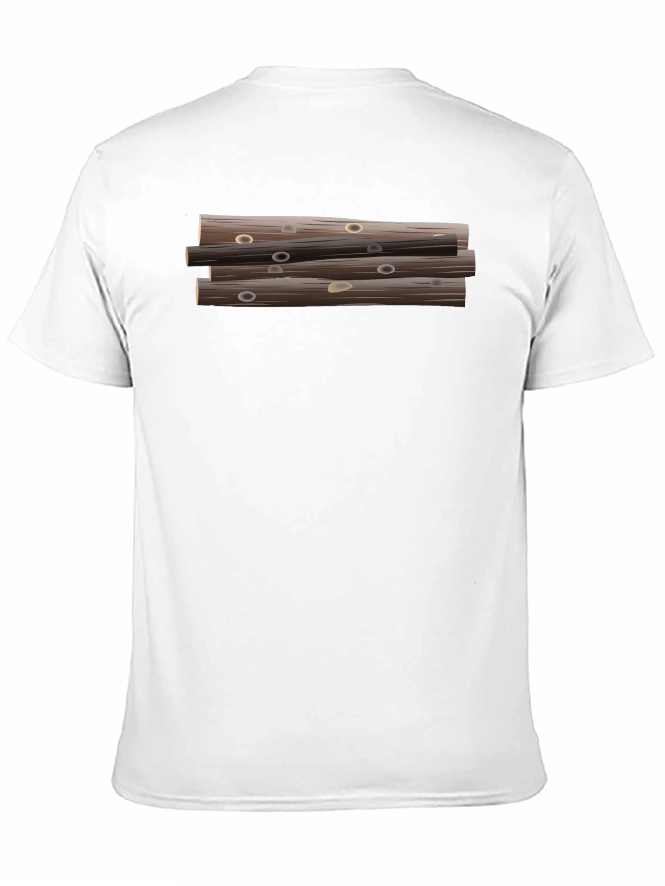 Stacked Logs Graphic Print Black T-Shirt for Men