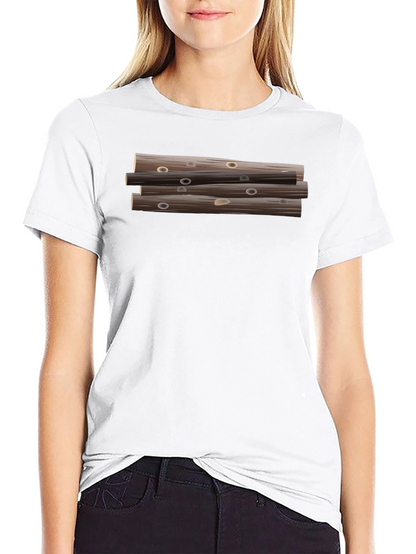 Stacked Logs Graphic Print Black T-Shirt for Men
