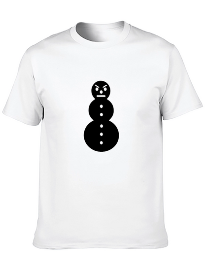 Grumpy Snowman Black T-Shirt - Mens Graphic Tee