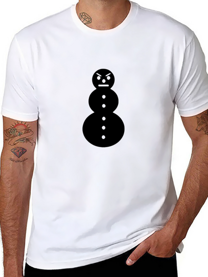 Grumpy Snowman Black T-Shirt - Mens Graphic Tee