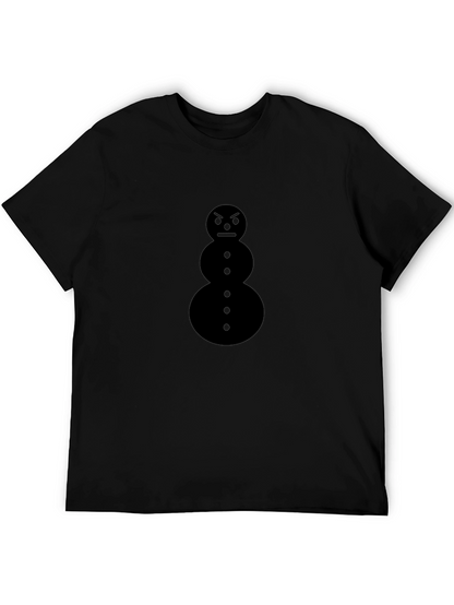 Grumpy Snowman Black T-Shirt - Mens Graphic Tee