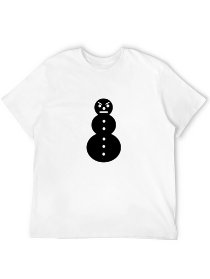Grumpy Snowman Black T-Shirt - Mens Graphic Tee