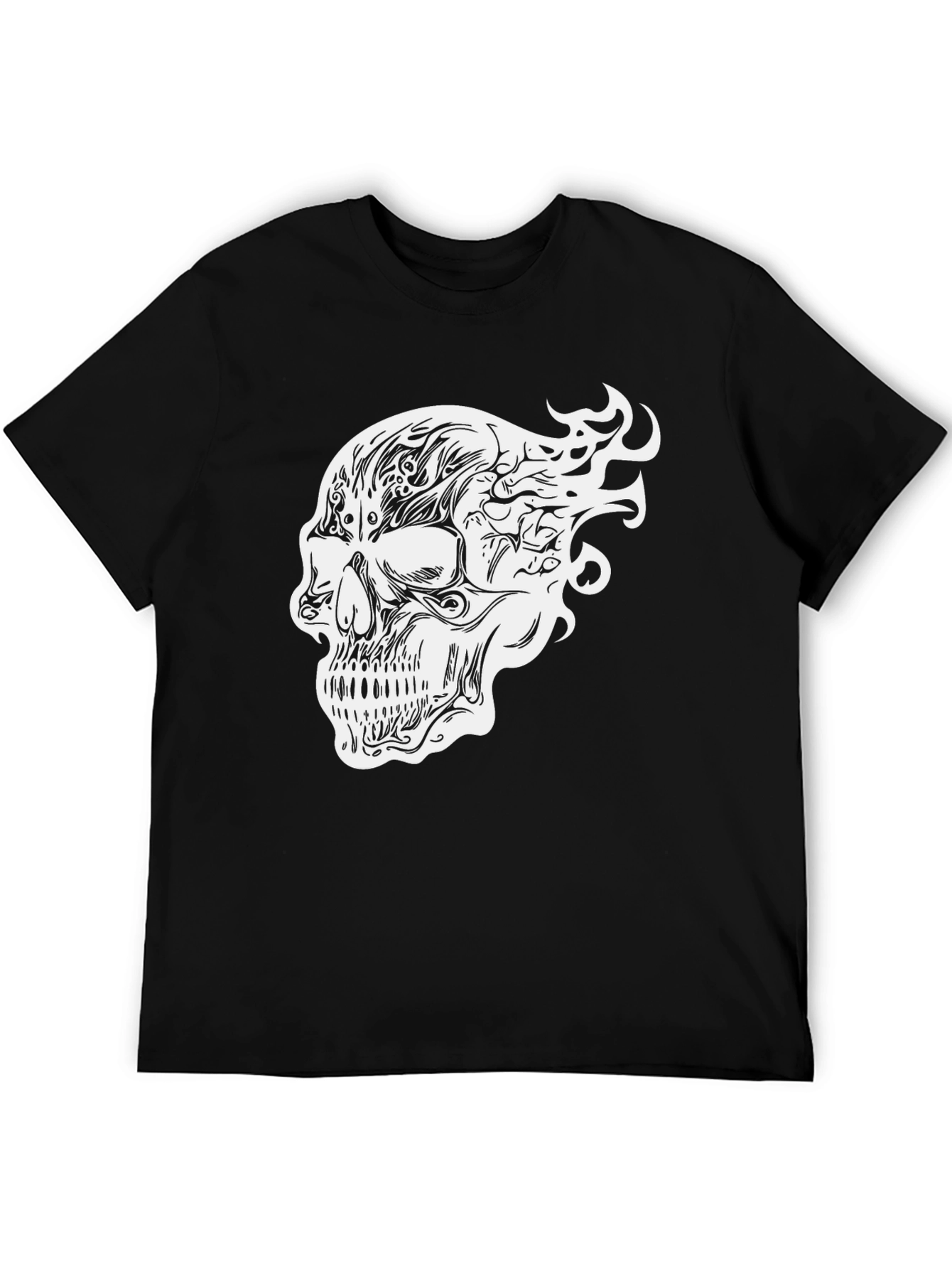 Skull Graphic Print T-Shirt - Black
