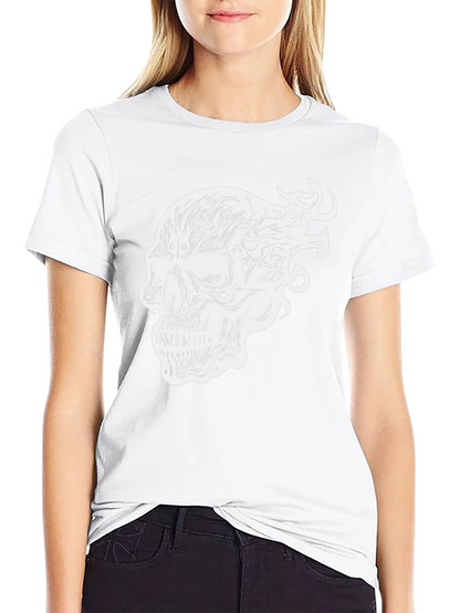 Skull Graphic Print T-Shirt - Black