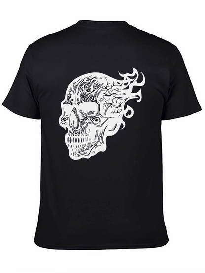 Skull Graphic Print T-Shirt - Black