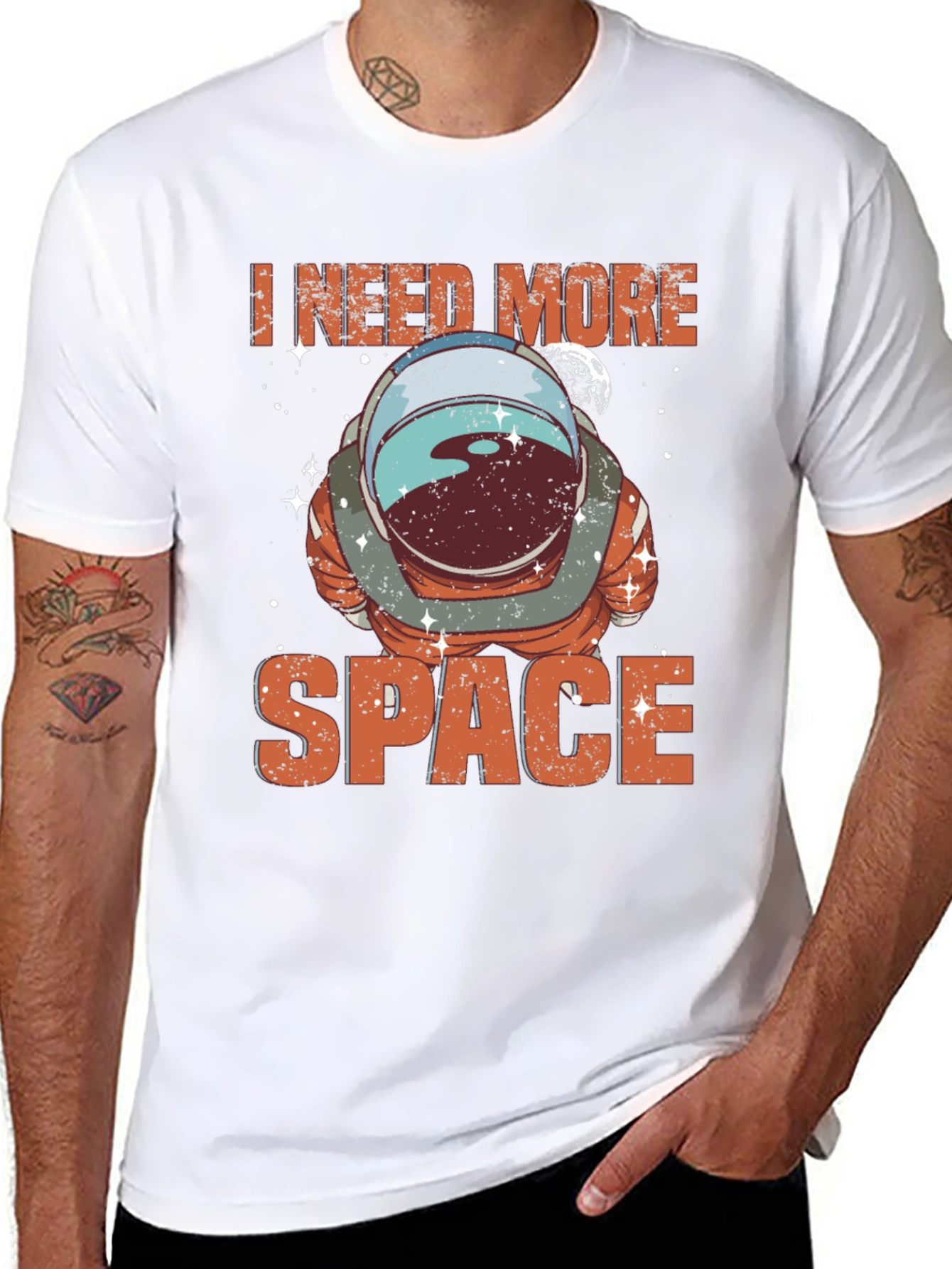 I Need More Space Astronaut T-Shirt - Black