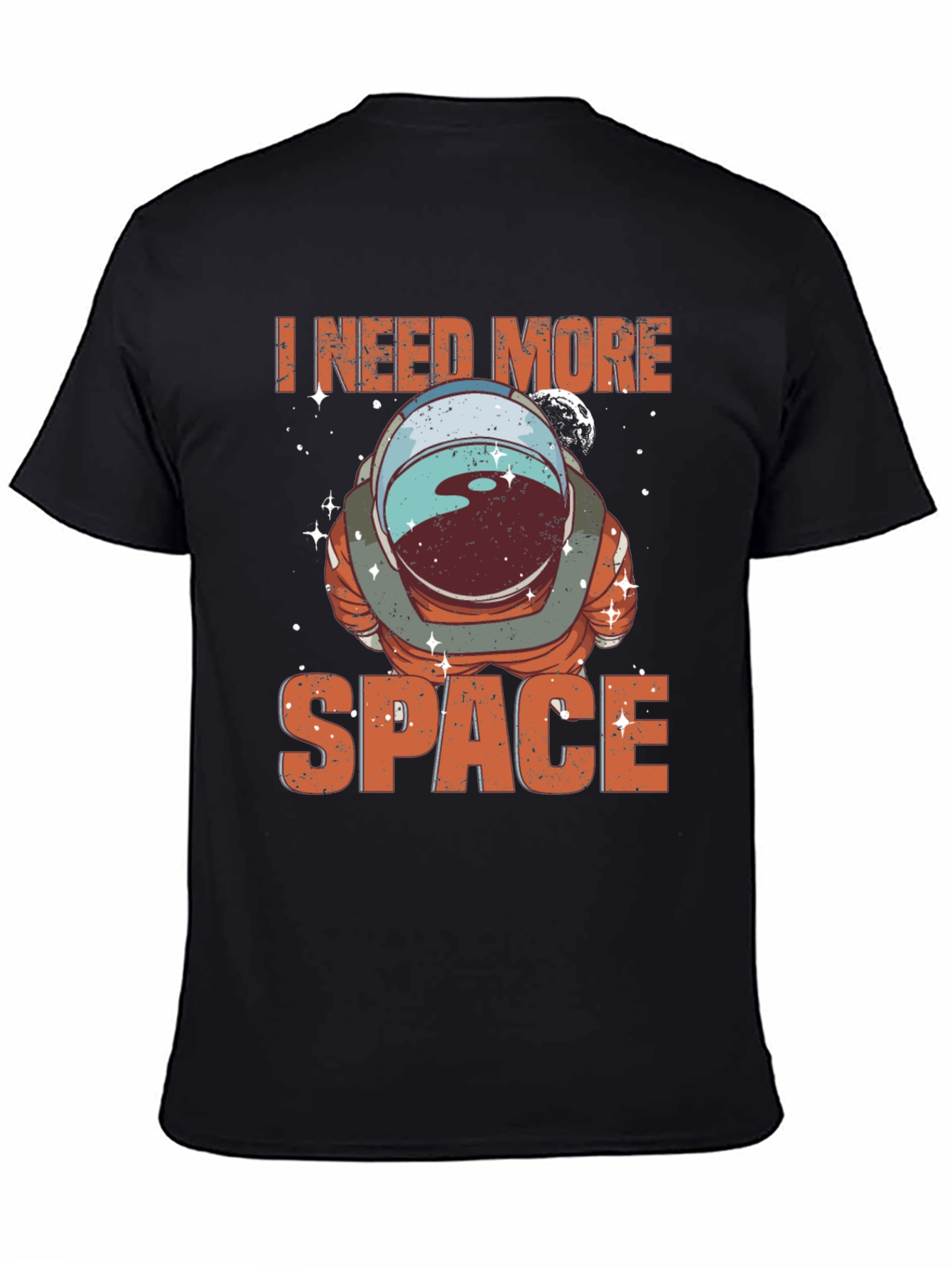 I Need More Space Astronaut T-Shirt - Black