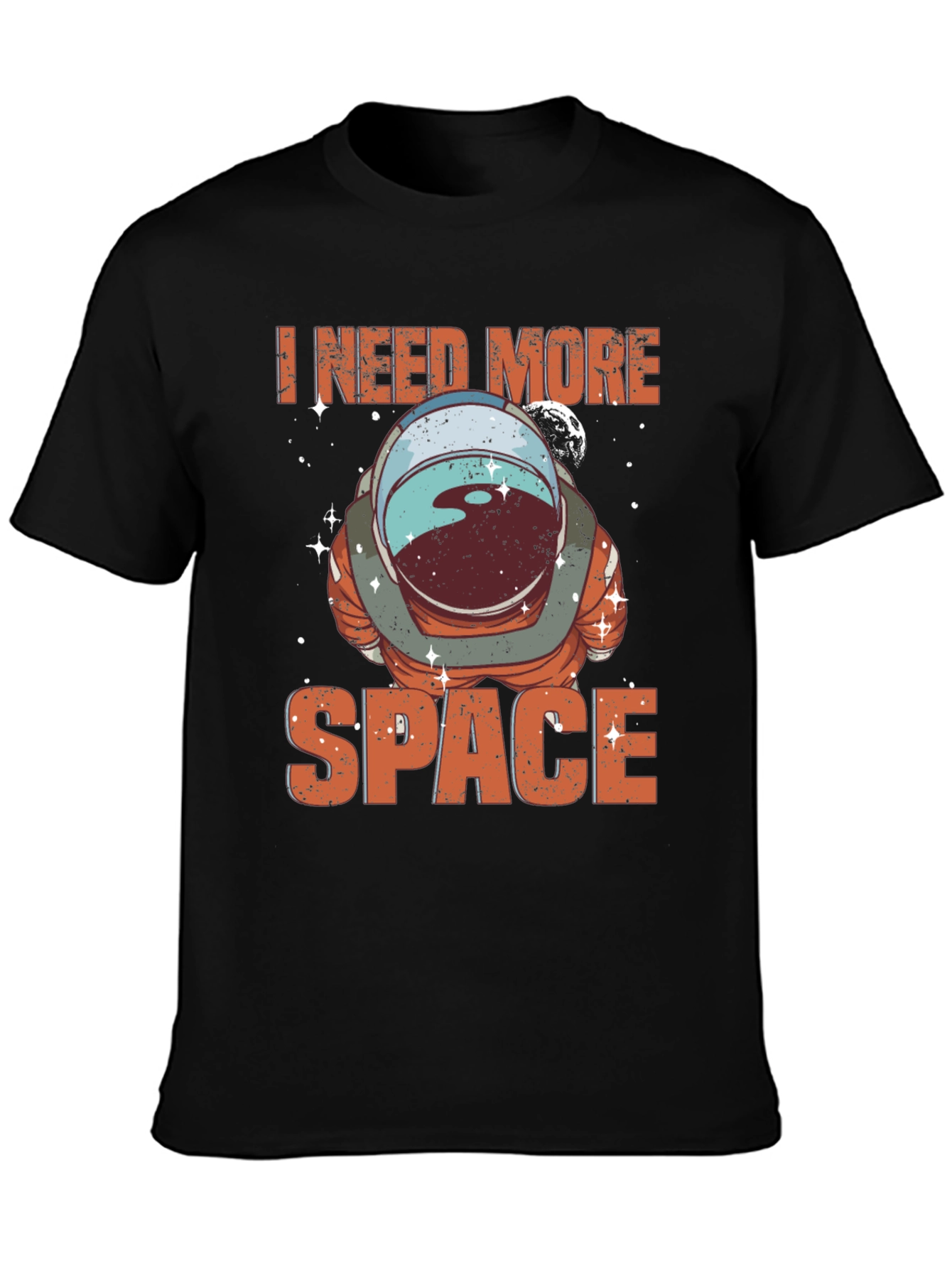 I Need More Space Astronaut T-Shirt - Black
