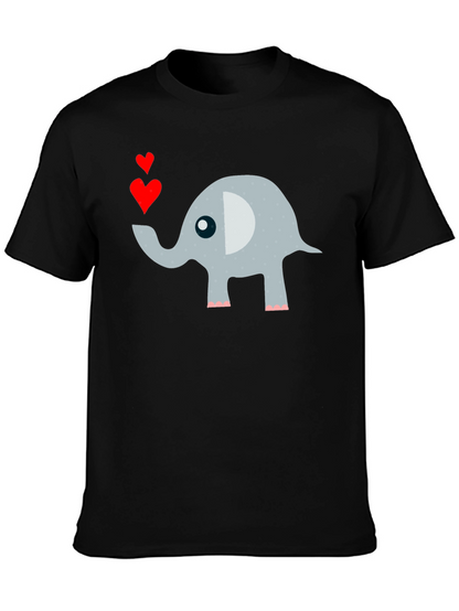 Elephant Love Mens T-Shirt Cute Animal Tee