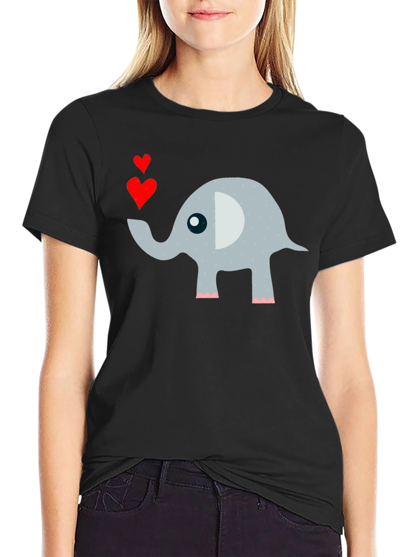 Elephant Love Mens T-Shirt Cute Animal Tee