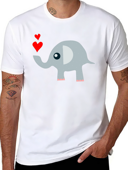 Elephant Love Mens T-Shirt Cute Animal Tee
