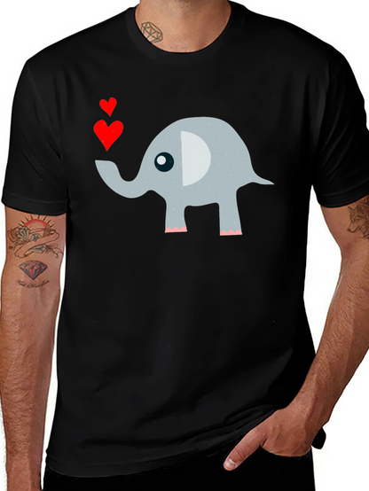 Elephant Love Mens T-Shirt Cute Animal Tee