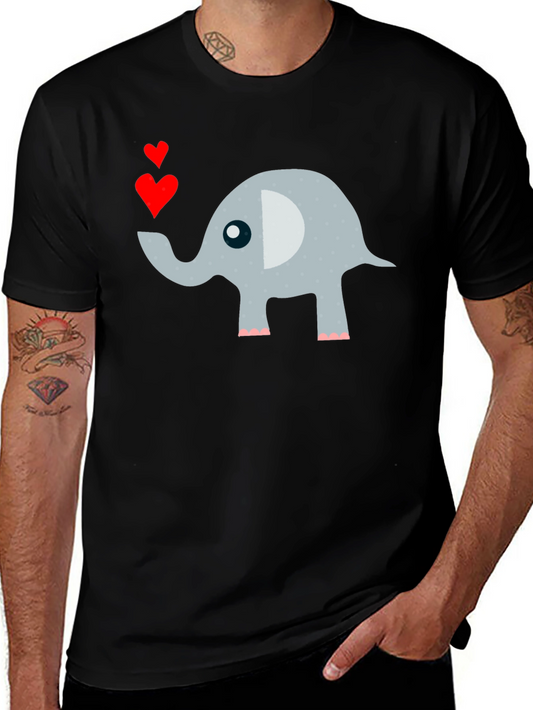 Elephant Love Mens T-Shirt Cute Animal Tee