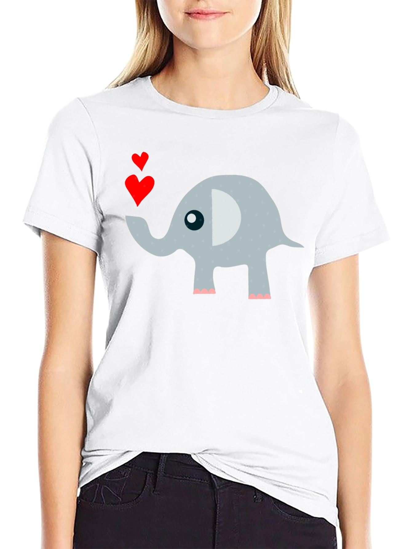 Elephant Love Mens T-Shirt Cute Animal Tee