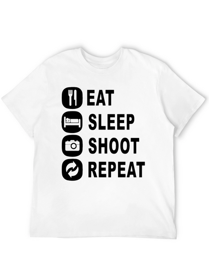 Eat Sleep Shoot Repeat Black Graphic Tee