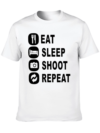 Eat Sleep Shoot Repeat Black Graphic Tee