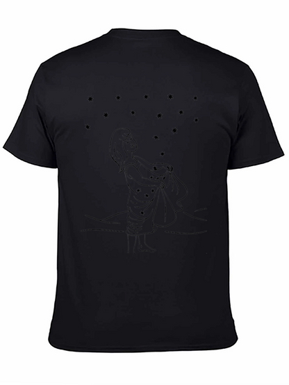 Starry Night Girl Black Tee
