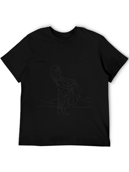 Starry Night Girl Black Tee