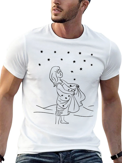 Starry Night Girl Black Tee