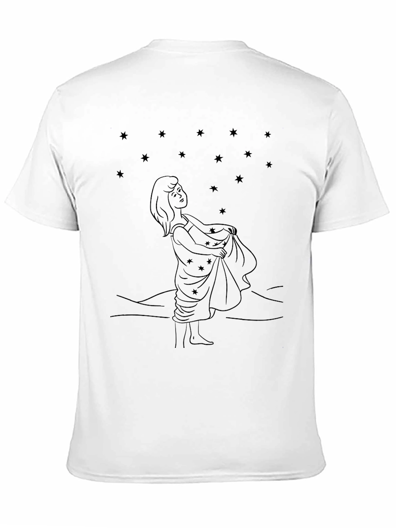Starry Night Girl Black Tee