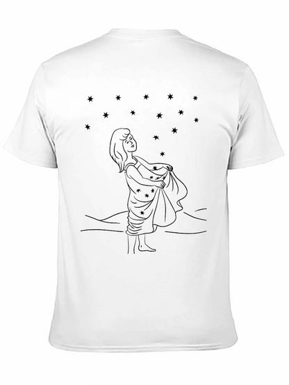 Starry Night Girl Black Tee