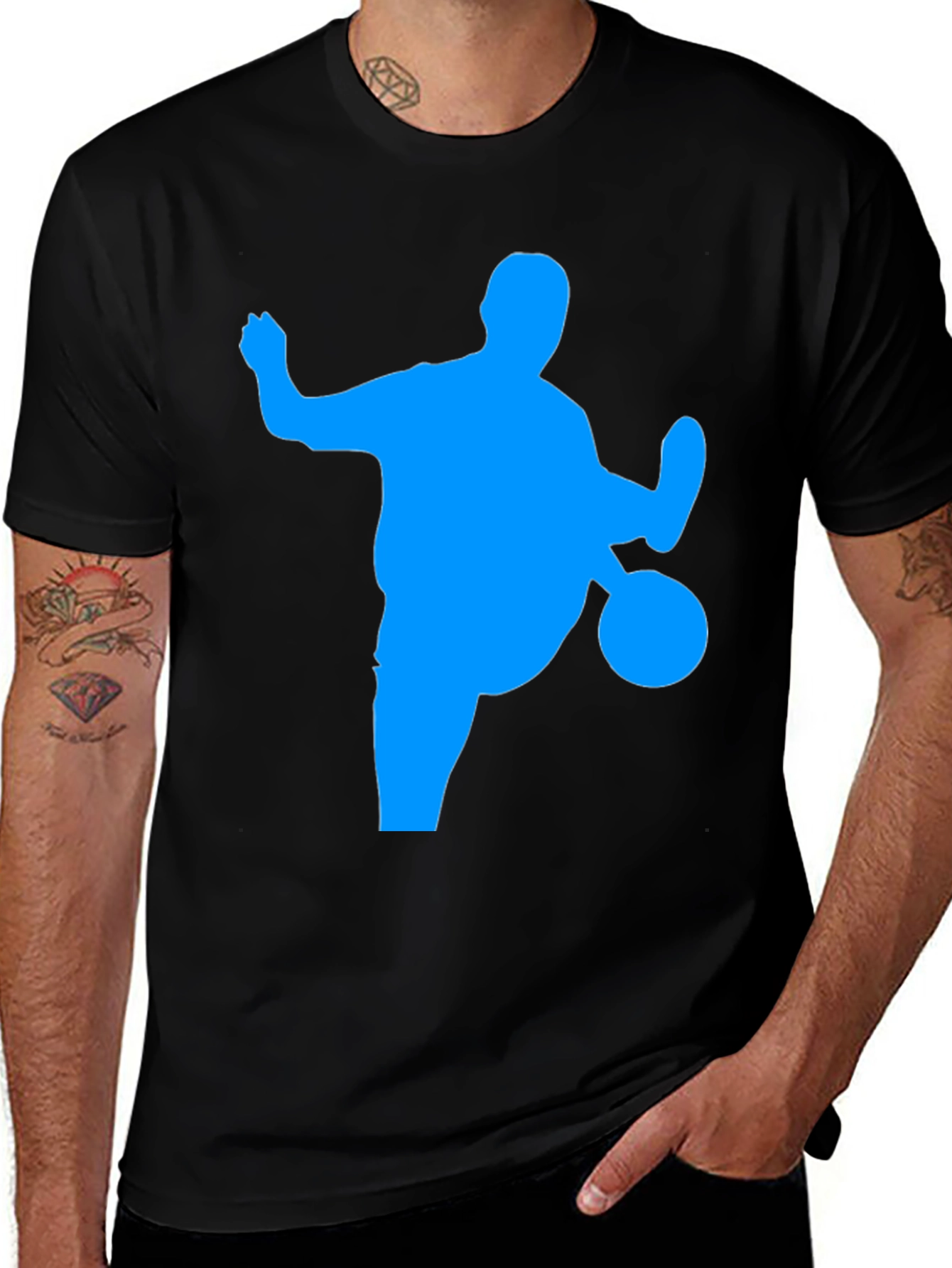 Soccer Silhouette Graphic Tee - Black