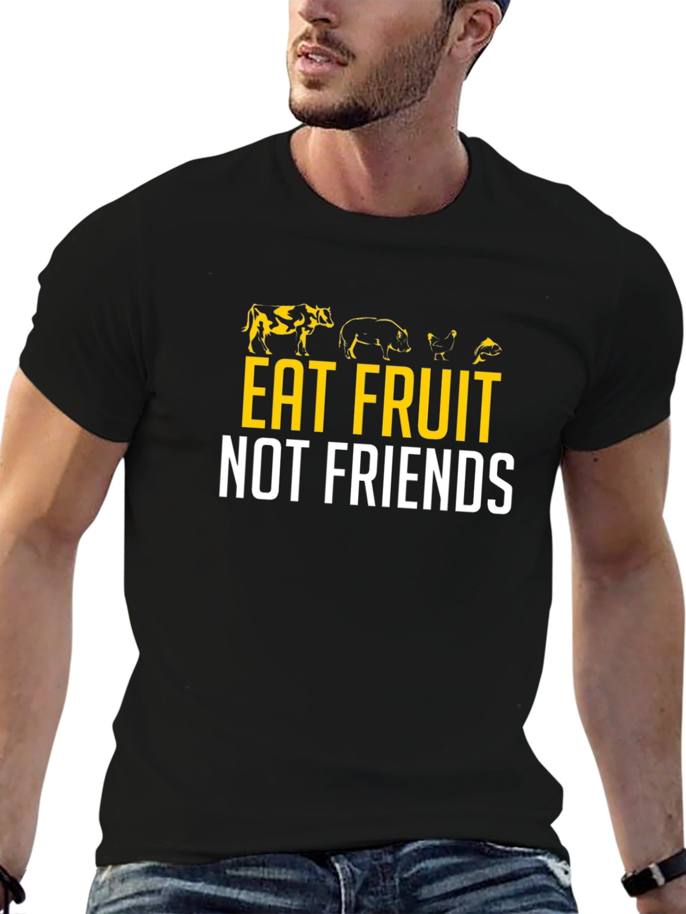 Eat Fruit Not Friends Vegan Graphic Tee