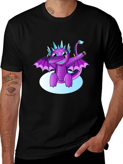 Dabbing Dragon Graphic Tee - Cool Black T-Shirt