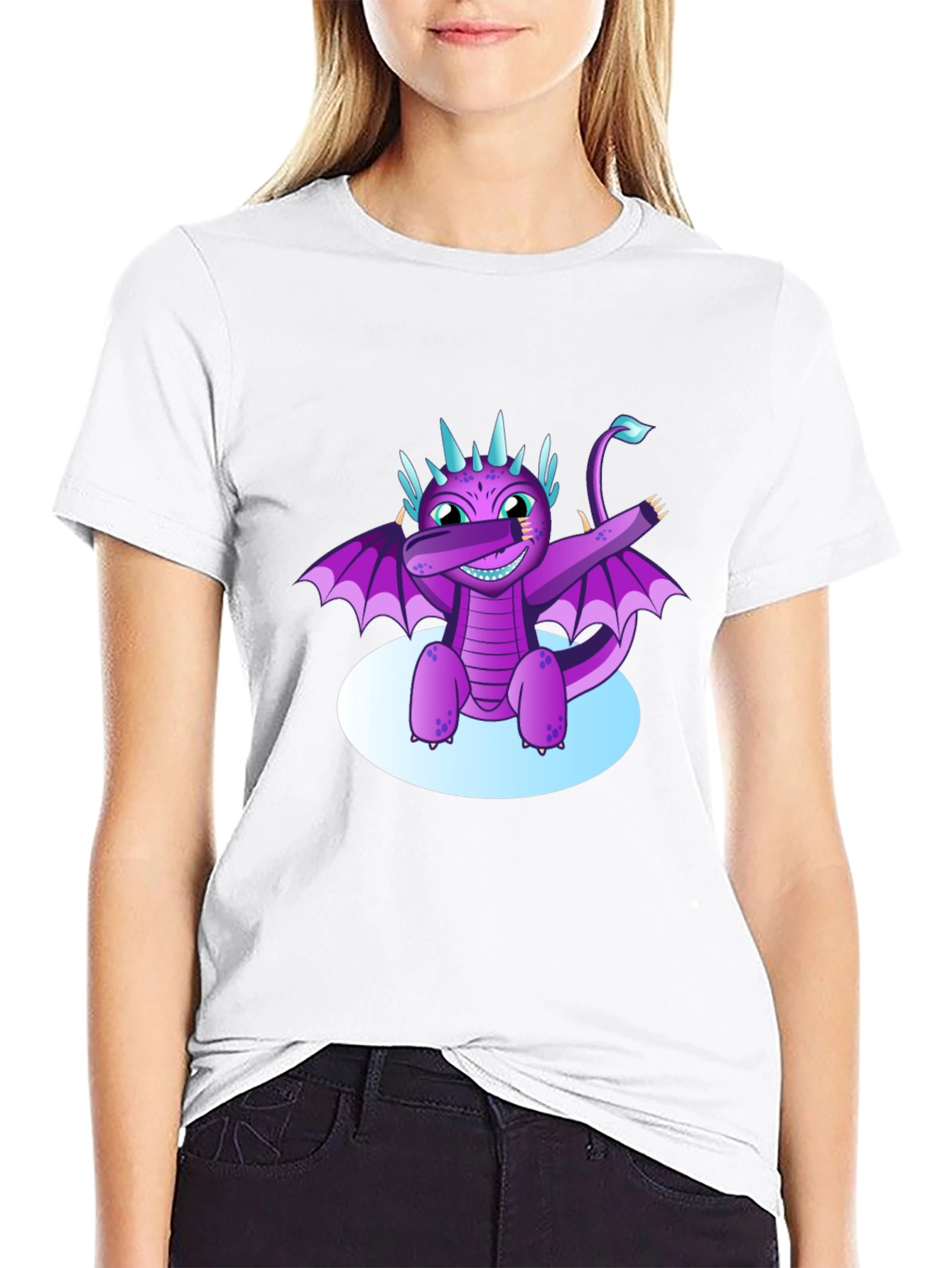 Dabbing Dragon Graphic Tee - Cool Black T-Shirt