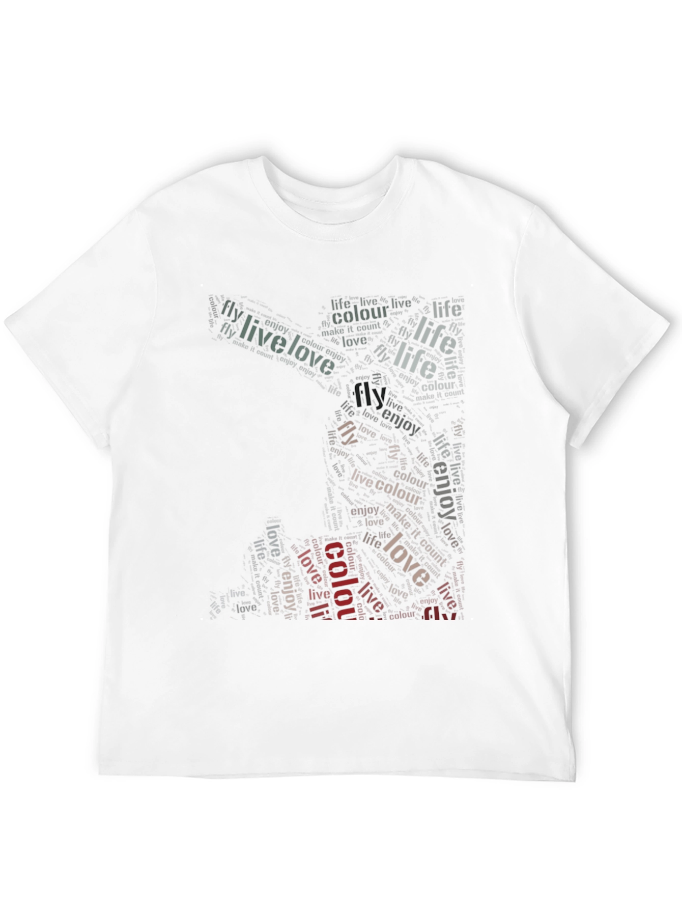 Live Love Fly Graphic Print Black T-Shirt