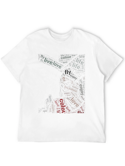 Live Love Fly Graphic Print Black T-Shirt