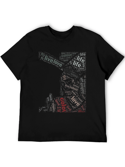 Live Love Fly Graphic Print Black T-Shirt