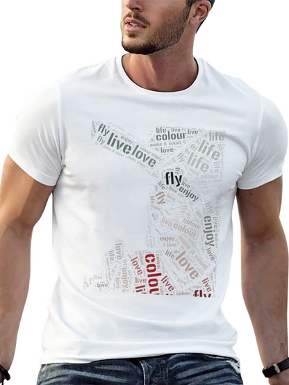 Live Love Fly Graphic Print Black T-Shirt