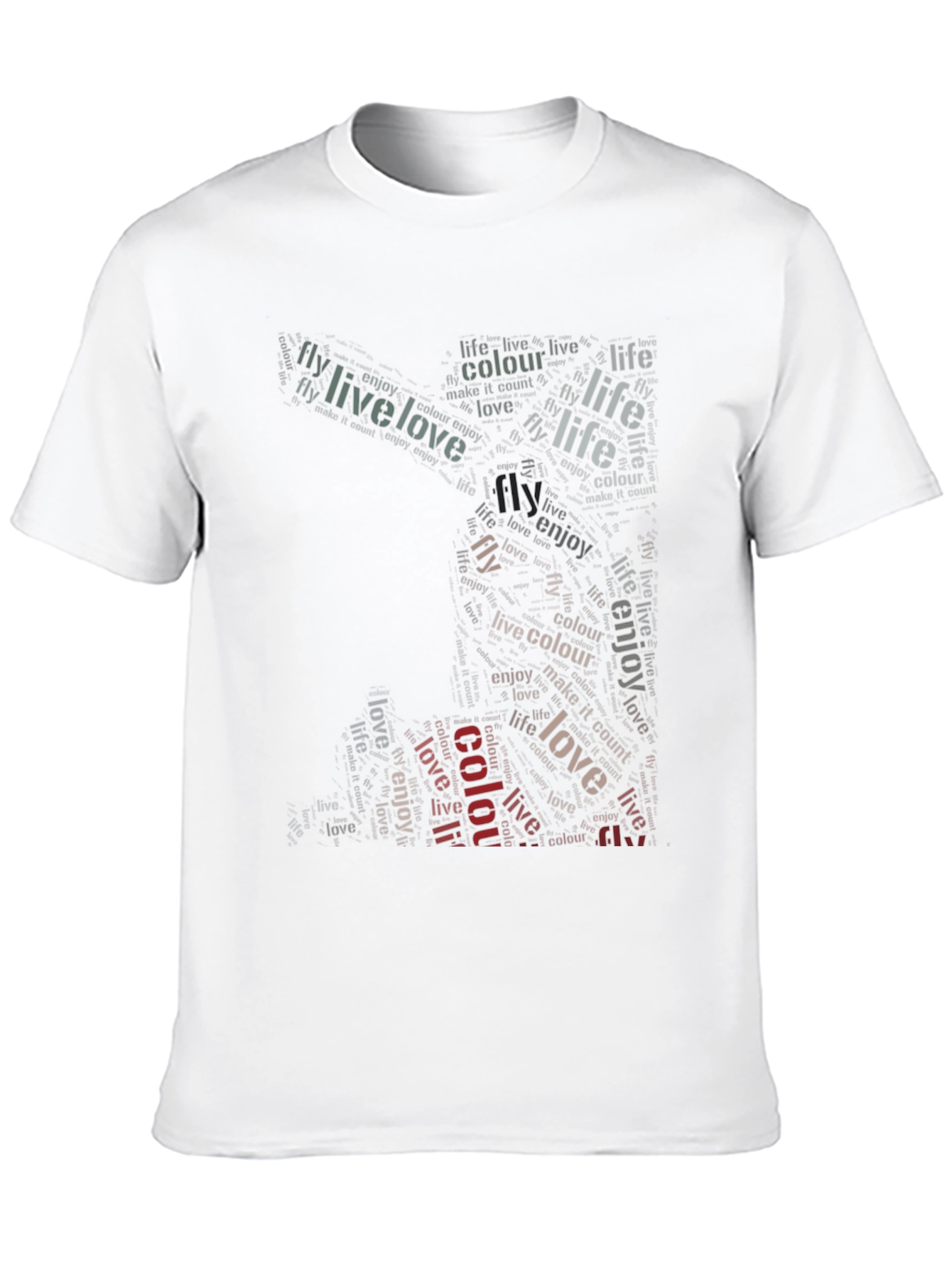 Live Love Fly Graphic Print Black T-Shirt