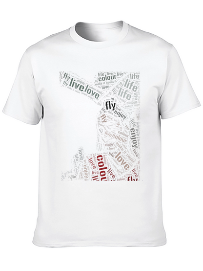 Live Love Fly Graphic Print Black T-Shirt