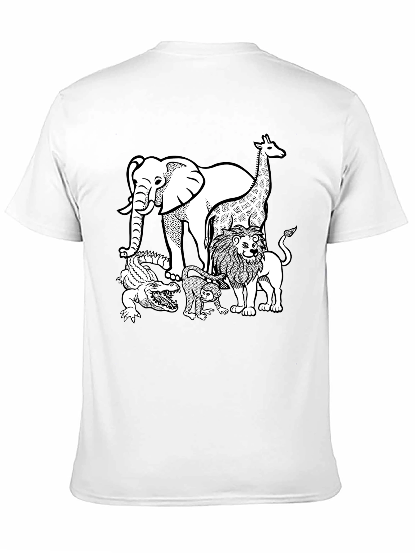 Zoo Animals Graphic Tee - Black Cotton T-Shirt
